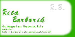 rita barborik business card